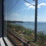 岩代・千里の浜でゆっくり走る特急くろしお